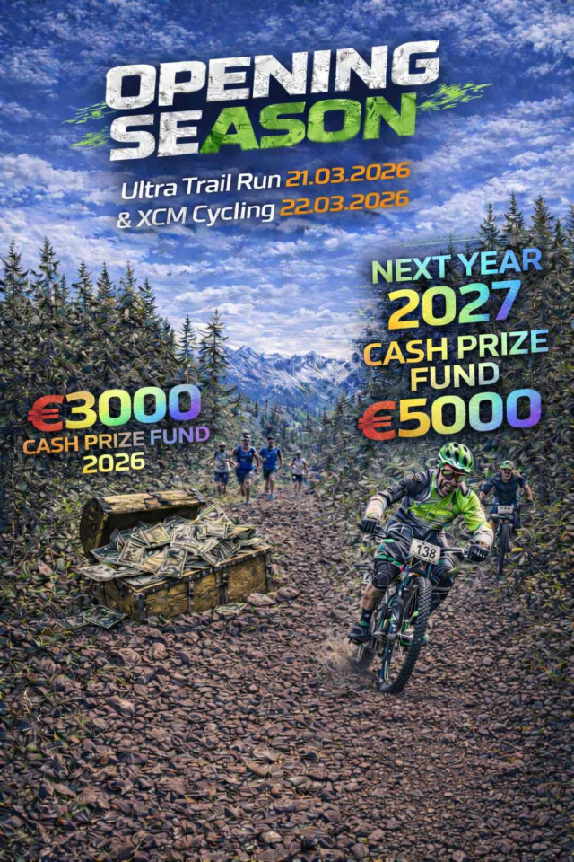 OPENING SEASON-награден фонд 3 000 €  Ultra Trail Run&XCM Cycling